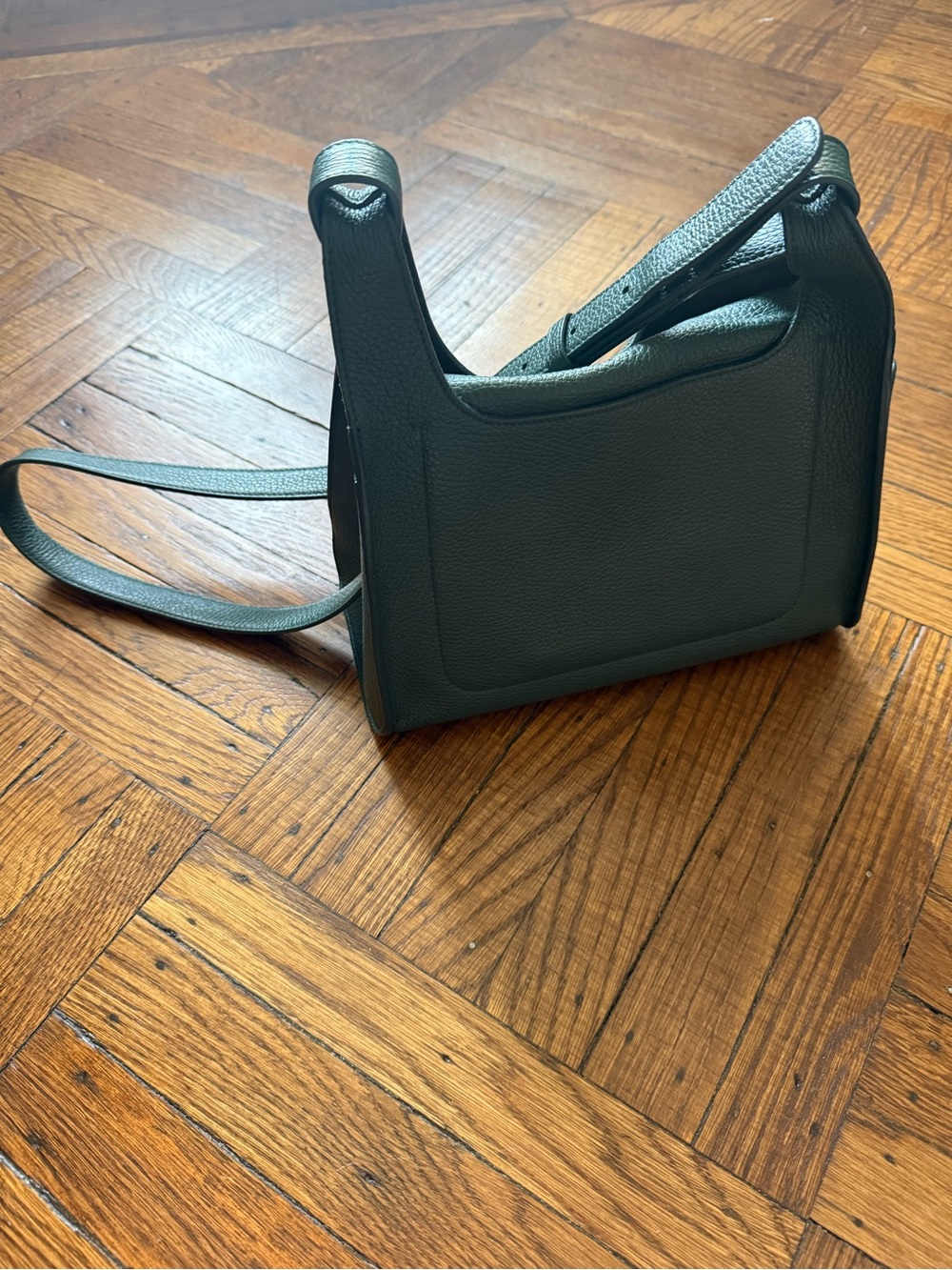Cuyana RARE Bottle Green Double Loop Pebbled Leather Bag, Excellent Condition - Picture 2 of 16